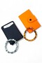 Orange Vegan Leather Accordion Card Holder Black Mechanical Card Holder Lucky Bracelet Gift Couple Set - 3