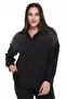 Bead Embroidered Aerobin Shirt Large Size Black