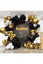 25 Pieces Black - White - Transparent Balloon with Confetti, Metallic Gold Balloon Quality Balloon Set - 4
