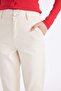 Women's Ecru Canvas Trousers - S2790Az/Er238 - 4