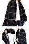1 Piece Women's Soft Textured Winter Patterned Scarf Shoulder Shawl Black, Suitable for Large Sizes