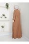 Tesettür Gi̇yi̇m Mevlana Sports Ferace Sleeves with Pleats, Buttons, and a Pleated Pocket on the Back with a Cover - 5