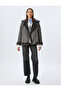 Faux Fur Collar Leather Look Zippered Pocket Biker Jacket - 2