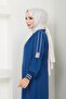 Tesettür Gi̇yi̇m Ferace Cream Color with Bibed Sleeves, Flawed Cuffs, Ribbed - 5