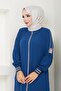 Tesettür Gi̇yi̇m Ferace Cream Color with Bibed Sleeves, Flawed Cuffs, Ribbed - 2