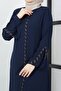 Large Size Stone Detailed Navy Blue Ferace Ss2030 - 7