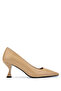 Women's Genuine Leather Beige Heeled Shoes
