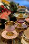 Porcelain Houndstooth 6-Piece Footed Cup Set - 4