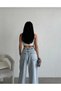 Women's New Season Baggy Jean Bol Cut Back Buckle Detail Casual Pants