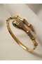 Steel Bracelet Green Eyed Snake Model Zircon Stone Gold Stainless - 4