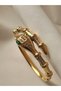 Steel Bracelet Green Eyed Snake Model Zircon Stone Gold Stainless - 3