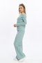 Women's Mint Green Color Wide Report Hooded Fabric Madonna Collar Bottom-Top Suit My Madonnatak - 7