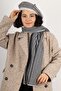 Women's Houndstooth French Felt Painter Beret and Double Sided Scarf Combo - 3
