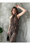 Belted Viscose Jumpsuit Brown - 2