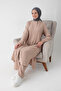 Bürümcük Fabric Hajj and Umrah Dress (2 Pieces) - Mink - 4