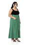 Plus Size Front Slit Ornamental Lacing Detail Bag Pocket Green Midi Skirt - 4