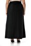 Plus Size Front Slit Ornamental Lacing Detail Bag Pocket Black Midi Skirt - 3