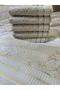 Set of 6 Çınar Embroidered Velvet Hand Towels 50X90Cm - Gold - 4