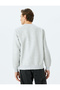 Crew Neck Embroidered Slogan Sweatshirt - 4