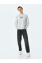 Crew Neck Embroidered Slogan Sweatshirt