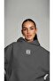 Women's Oversize Sweatshirt Hoodie High-Printed Smoked – Hooded, Kangaroo Pocket, 3 Thread Ribs - 4