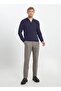 Hexagonal Classics Men's Indigo Cotton Standard Fit Regular Fit Polo Neck Dobby Knitwear Sweater - 2