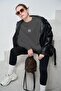 Unisex Oversize Sweatshirt High Print Smoked – Crew Neck, 3 Thread Raster Print