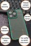 iPhone 12 Pro Compatible Green Edge Colorful Semi-Transparent Cover Case with Camera Lens Protection - 7