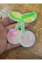 10X8 cm Iron-On Sequined Pink Cherry Embroidered Applique - 3