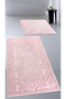Cotton Woven Bath Mat Set, Bathroom Rug Lara Set of 2 60X100 - 60X50 Pudra