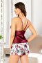 Satin (Nightwear Dressing Gown, Shorts Set) Set of 4 Bridal Dowry - 5