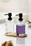 Set of 2 Liquid Soap Dispensers with Bamboo Base - 3
