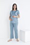 Lace Detailed Front Buttoned Maternity and Maternity Sleepwear Set with Dressing Gown - 5
