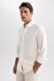 Slim Fit Slim Fit Polo Collar Cotton Basic Plain Long Sleeve Shirt A5303Ax23Au - 3