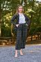 Black Tweed Button Detailed Long Jacket and Trousers Set (Jacket-Pant) - 2