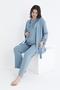 Lace Detailed Front Buttoned Maternity and Maternity Sleepwear Set with Dressing Gown - 4