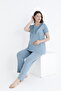 Lace Detailed Front Buttoned Maternity and Maternity Sleepwear Set with Dressing Gown - 7
