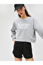 Printed Crop Sports Sweatshirt Modal Blended - 2