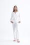 Bridal Floral Print Stylish Pajama Suit with Ribbed Front Pearl Button Box - 4
