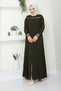 Hijab Clothing Sports Ferace Ribbed Collar Stripe Lace up Crepe Fabric - 7