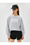 Printed Crop Sports Sweatshirt Modal Blended - 3