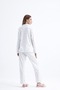 Bridal Floral Print Stylish Pajama Suit with Ribbed Front Pearl Button Box - 5