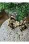 Luxury Design French Automatic Clip Satin Bow Gold Leaf Metal Leaf Ornate Clasp Brown - 5