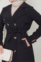 Cotton Bondit Fabric Trench Coat / M0105 - Black - 6