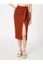 Midi Skirt with Slit and Tie Waist Wrap - 3