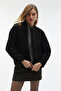 Women's Black Oversize Cashmere Coat Jacket
