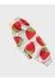 Girl's Cotton Raised Gray Strawberry Print Long Sleeve Winter Pajamas Set - 5