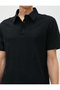 Polo Neck T-Shirt Textured Buttons Slim Fit Short Sleeves - 5
