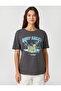 Short Sleeve T-Shirt Slogan Printed Crew Neck - 3