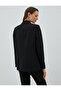 Collarless Blazer Jacket with Single Button Pocket Detail - 4